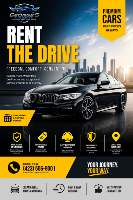 Car Rental Services Posters Template | PosterMyWall