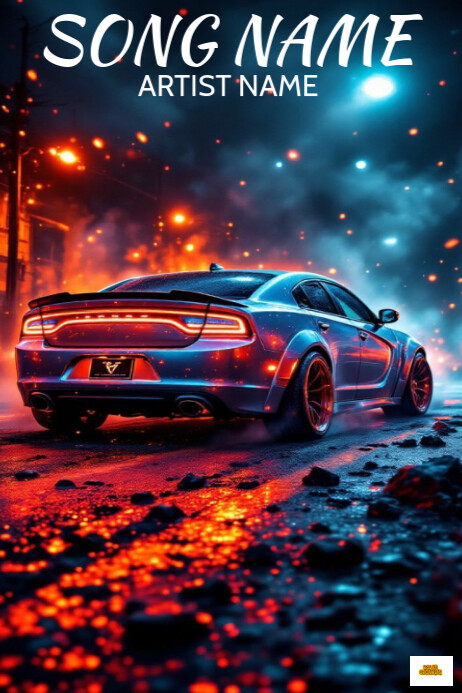 Professional Car Song Album Cover Art Design Poster Template | PosterMyWall