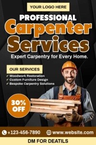 Professional Carpenter Services Poster template