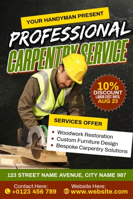 Professional Carpentry Services Cartaz template