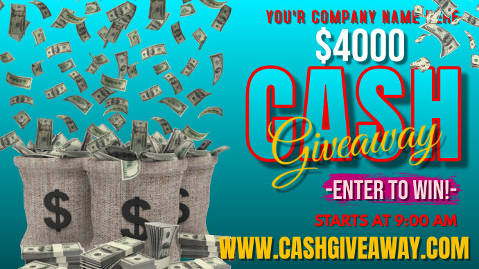 Professional Cash Giveaway Digital Display ( Template | PosterMyWall