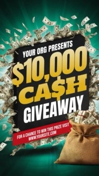 Professional Cash Money Giveaway Flyer Templa Instagram Story template