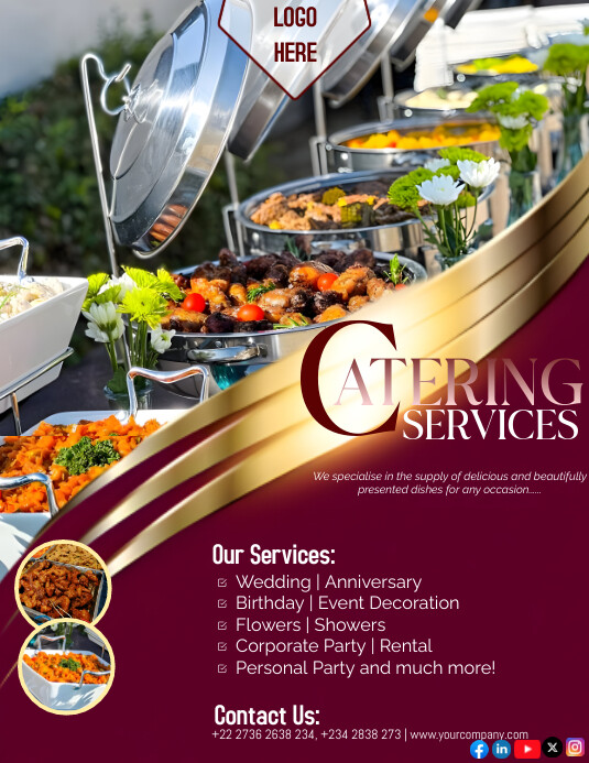 Plantilla De Professional Catering Services Flyer PosterMyWall Plantilla De Professional Catering Services Flyer PosterMyWall
