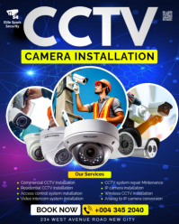 Professional CCTV camera installation security video surveillance Services products business adverti Instagram Portrait template