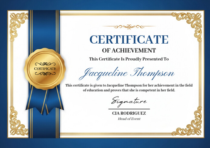 professional certificate A4 template