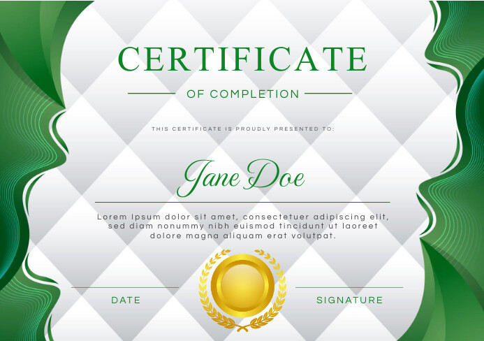 PROFESSIONAL CERTIFICATE A5 template