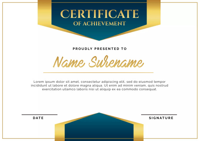 Professional certificate of achievement templ Template | PosterMyWall