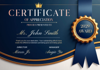 Lilla Certificate of Appreciation A4 Template