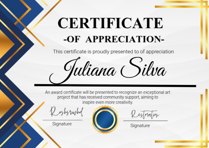 Professional Certificate Of Appreciation Award  A4 template