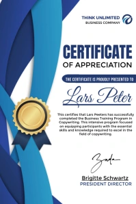Professional Certificate Of Appreciation Post Poster template