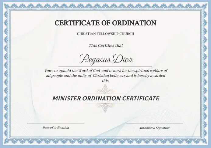 PROFESSIONAL CERTIFICATE OF LICENSE MINISTRY Template | PosterMyWall professional-certificate-of-license-ministry-template-postermywall