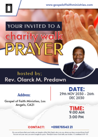 Professional Charity Walk and Prayer Event A6 template