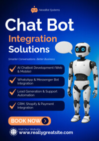 Синий Chatbot Solutions A2 Template