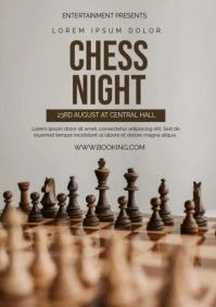 Professional Chess Championship Night Poster A3 template