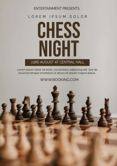 Professional Chess Championship Night Poster A3 Template | PosterMyWall