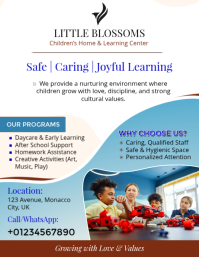 White Children's Learning Center Flyer Template