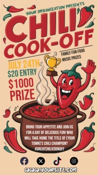 Professional Chili Cook Off Flyer Chili Compe Instagram Story template