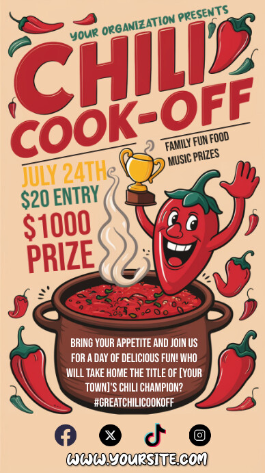 Copy of Professional Chili Cook Off Flyer Chili Compe | PosterMyWall