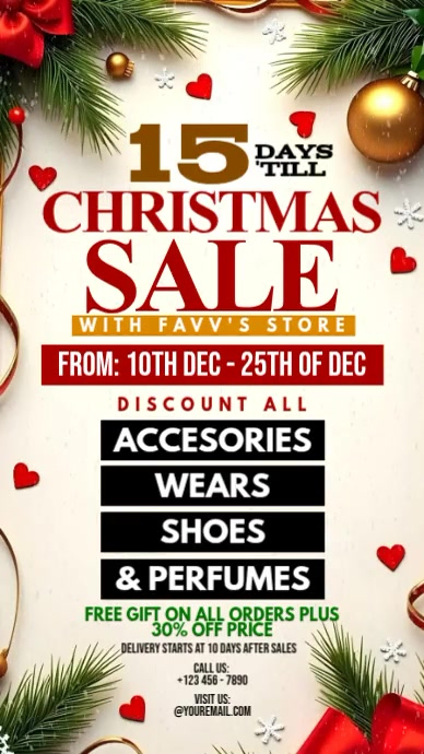 Professional Christmas Countdown Sale Event Template | PosterMyWall