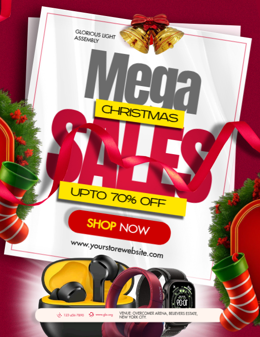 Copy of Professional Christmas Sales Flyer, December Holiday Discount ...