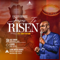 红色 Easter Service Square Template