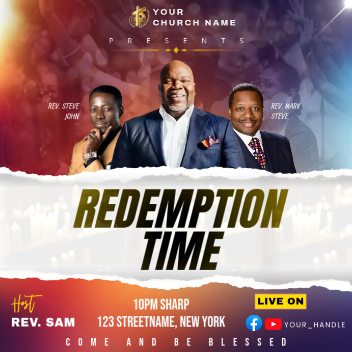 Professional Church Flyer Square (1:1) template