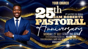 Purple Church Anniversary Event Digitalt display Template