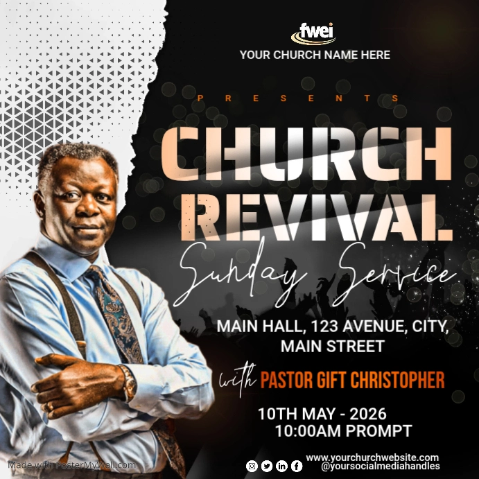 Professional church revival service Template | PosterMyWall