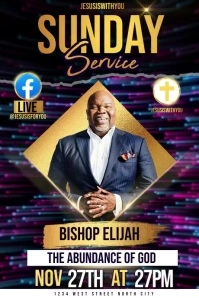 Professional Church Sunday Service Poster template