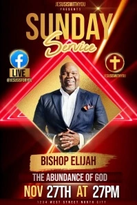 Professional Church Sunday Service  Poster template