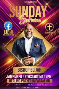 Professional Church Sunday Service  Poster template