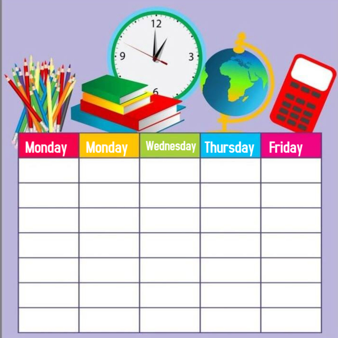 Professional Class Daily Routine Template  Instagram Post