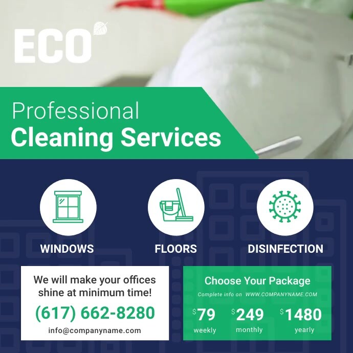 Clean Professional Add Copy of Professional Cleaning Service Ad Square Video | PosterMyWall