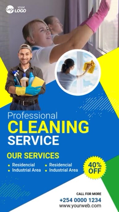 Copy of Professional Cleaning Service Ad Template | PosterMyWall