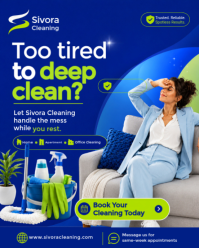 蓝色 Cleaning Services Instagram Portrait Template