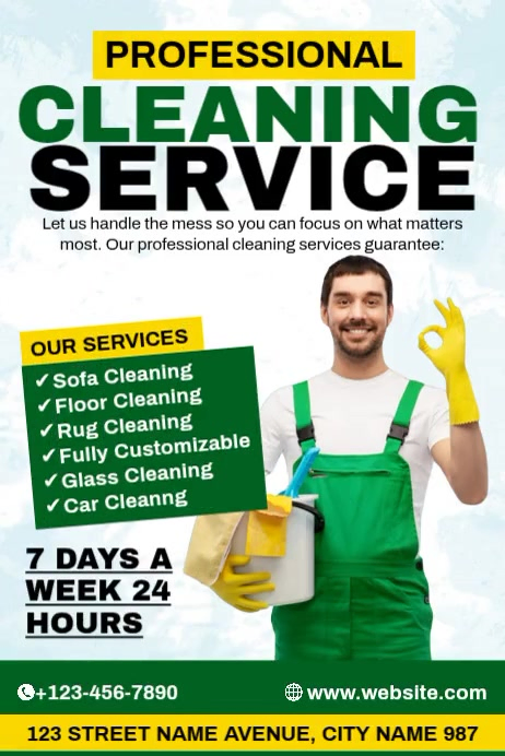 Professional Cleaning Service Template | PosterMyWall