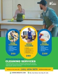Professional Cleaning Service Video Template Flyer (US Letter)