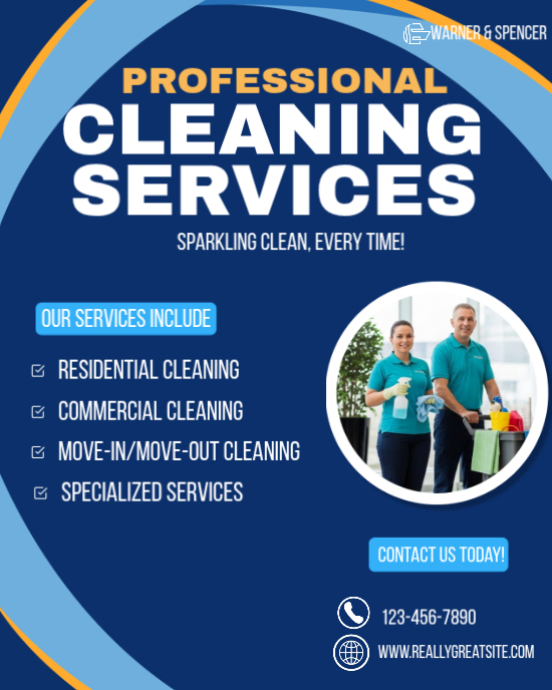 Professional Cleaning Services Business Poster Template 🧼 | PosterMyWall