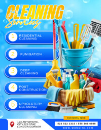 Niebieski Cleaning Services Flyer Template