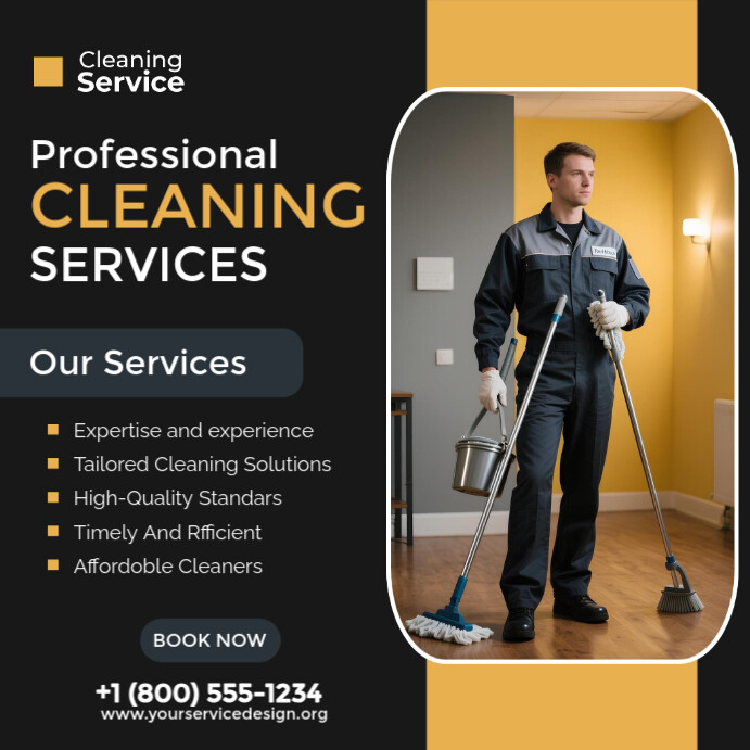 PROFESSIONAL CLEANING SERVICES Instagram-opslag template