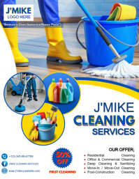 Professional Cleaning Services Flyer | Residential & Commercial | Editable Folheto (US Letter) template