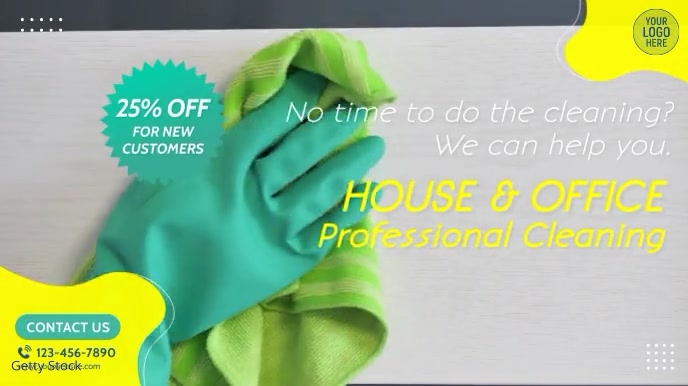 Clean Professional Add Professional Cleaning Services Video Ad Template | PosterMyWall