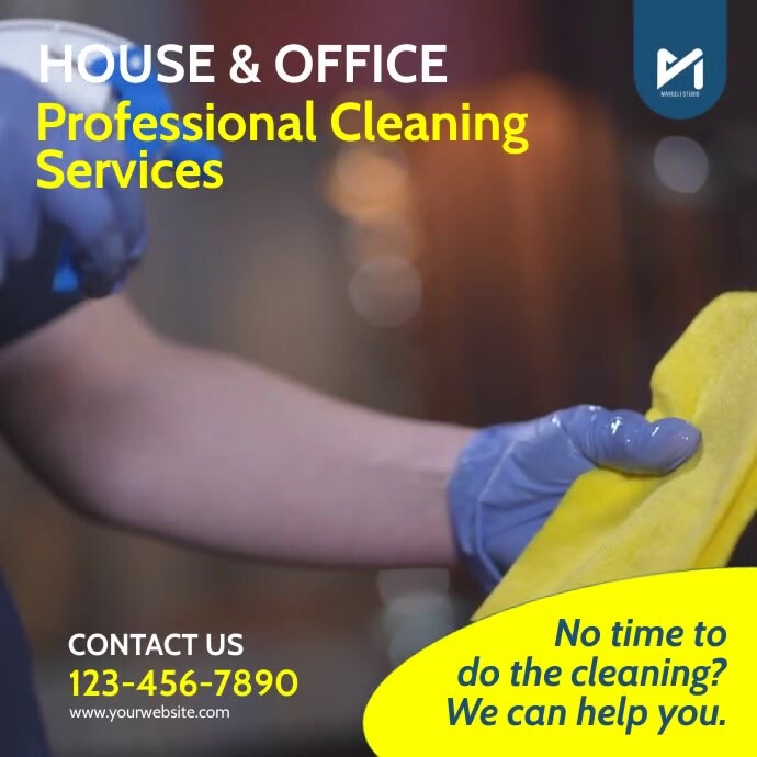 Clean Professional Add Professional Cleaning Services Video Ad Template | PosterMyWall
