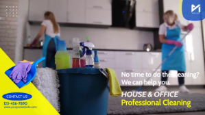 Professional Cleaning Services Video Ad Digitalt display (16:9) template
