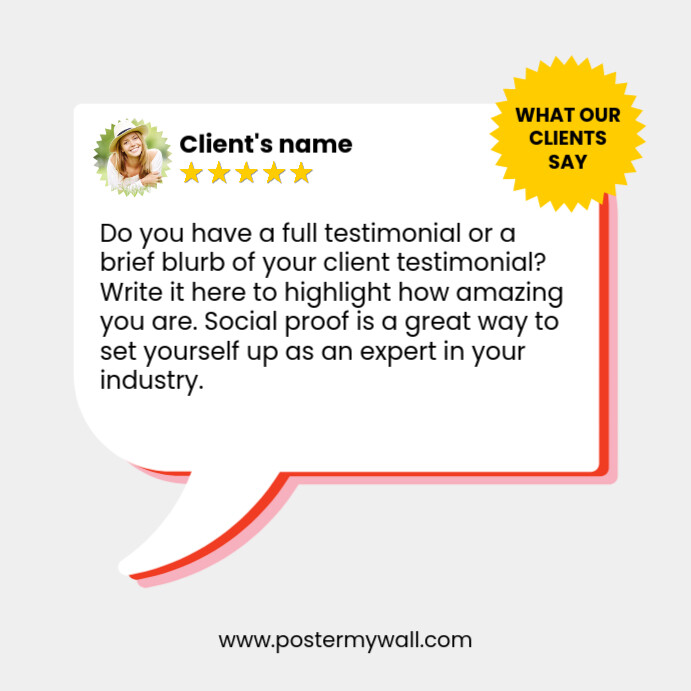 Professional Client Review Template Instagram Post PosterMyWall