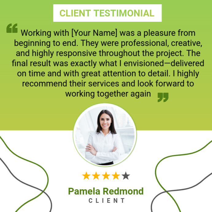 Professional Client Testimonial Instagram Post template