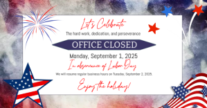 White Labor Day Office Closure Image partagée Facebook Template