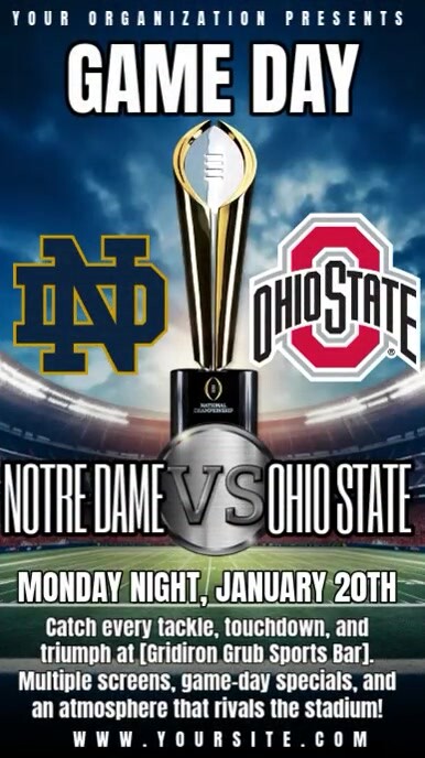Professional College Football Championship Notre Dame Vs Ohio State Instagram Story template