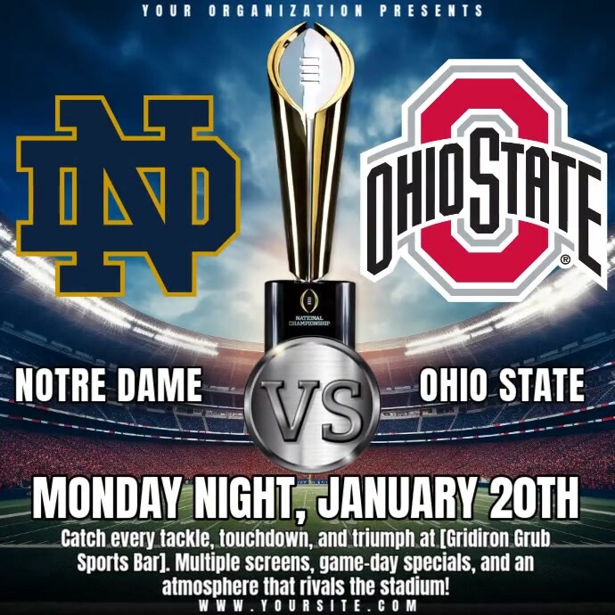 Copy of Professional College Football Championship Notre Dame Vs Ohio ...