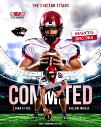 Professional College Football Commitment Instagram Portrait Video template